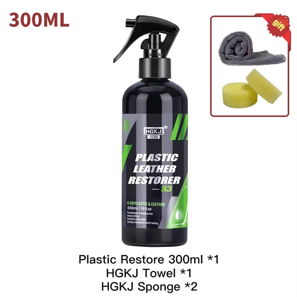 Car Plastic Leather Restorer Spray Polish Cleaner.