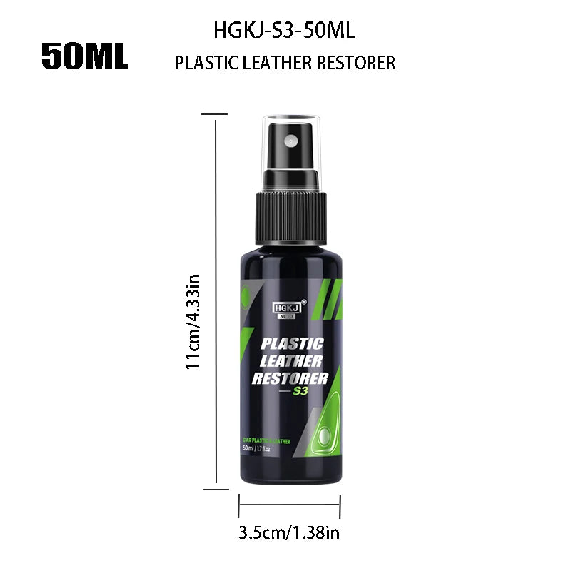 Car Plastic Leather Restorer Spray Polish Cleaner.