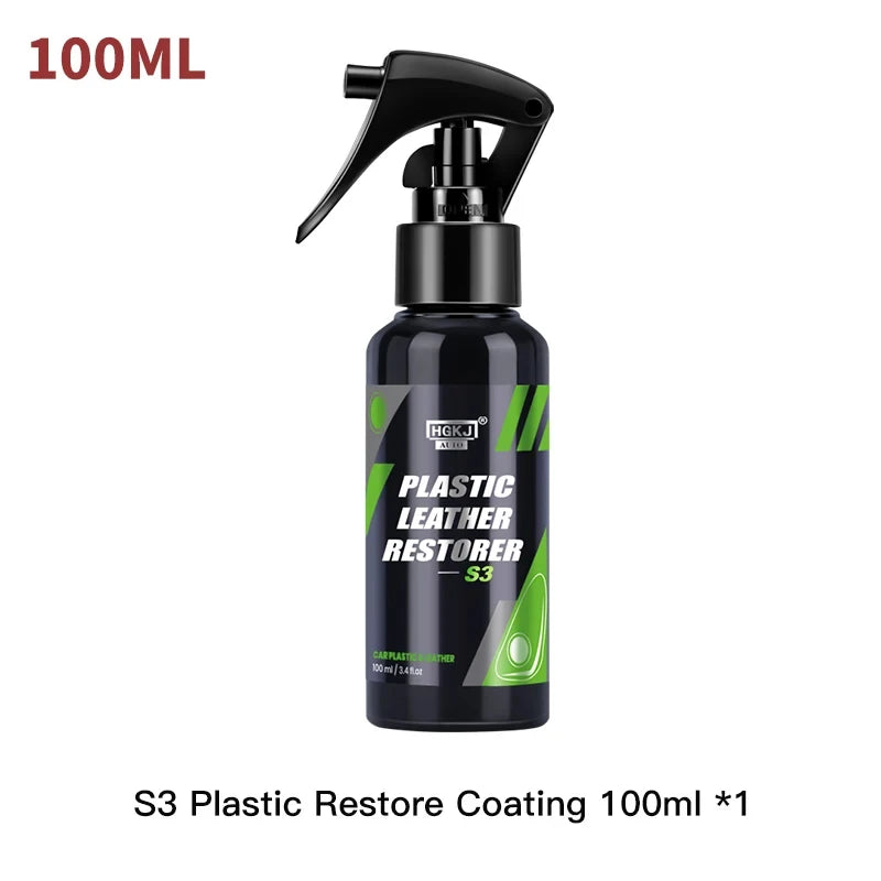 Car Plastic Leather Restorer Spray Polish Cleaner.