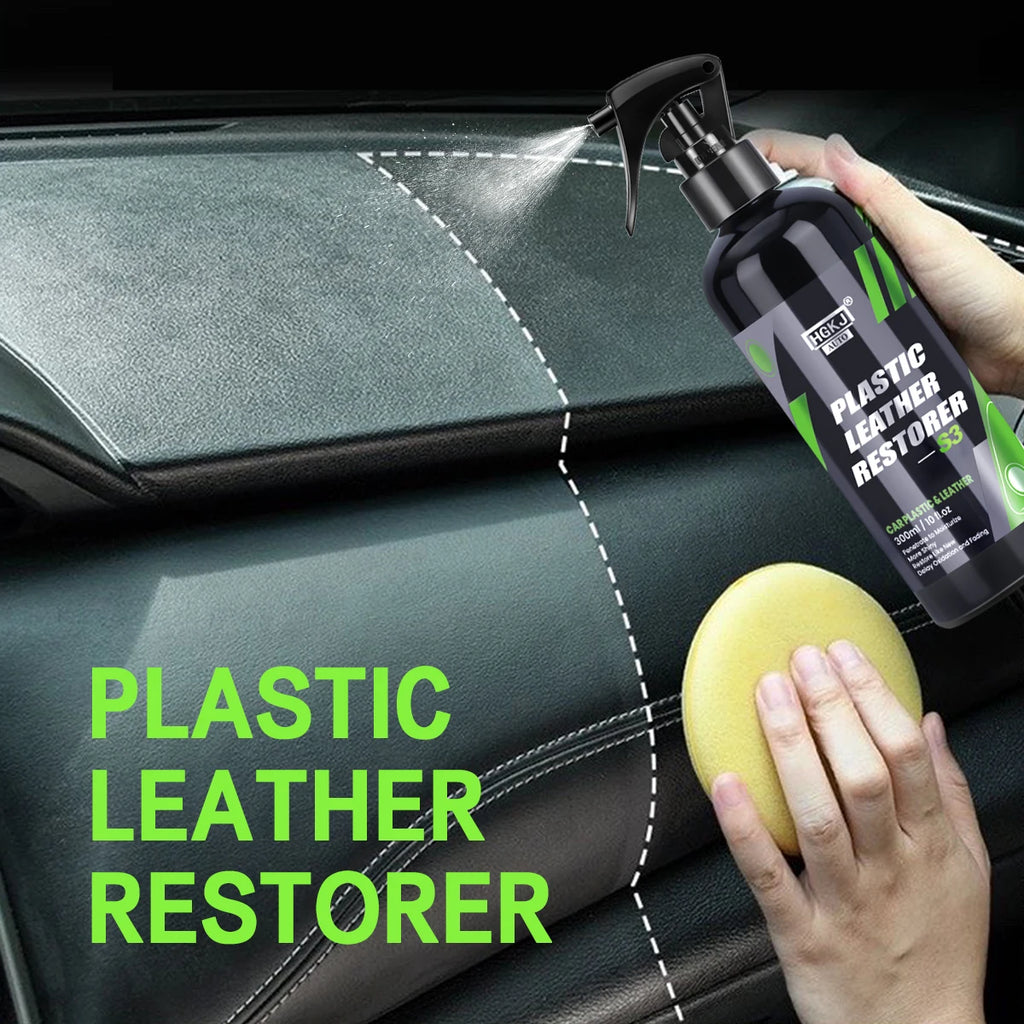 Car Plastic Leather Restorer Spray Polish Cleaner.